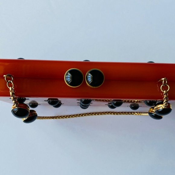 RARE Thalé Blanc Women's Red with Black Pearls Morning Dew Luxe Clutch ($2500) - Picture 6 of 12